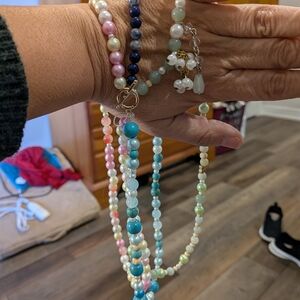 Colorful Beaded Necklace with Gold Accents